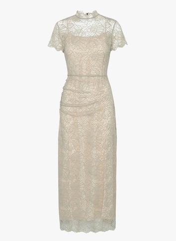 Lace midi dress ROTATE Grey